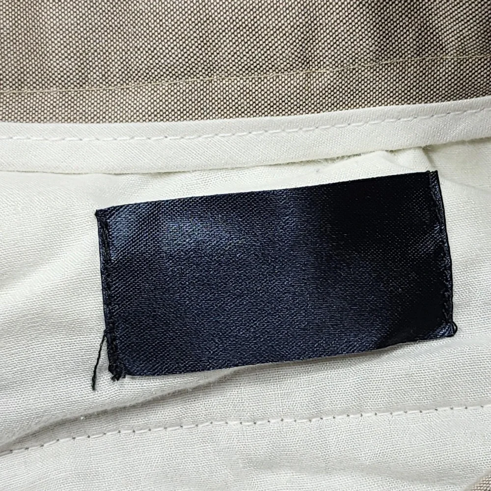 Perry Ellis Portfolio Pants Mens 40x32 Beige Pleated Straight Cuffed Office